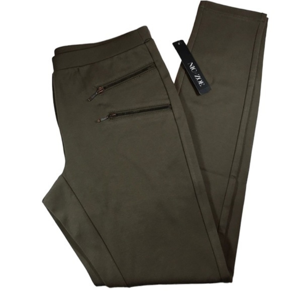Nick & Zoe - Zippered leggings, Green SZ: S. NWT